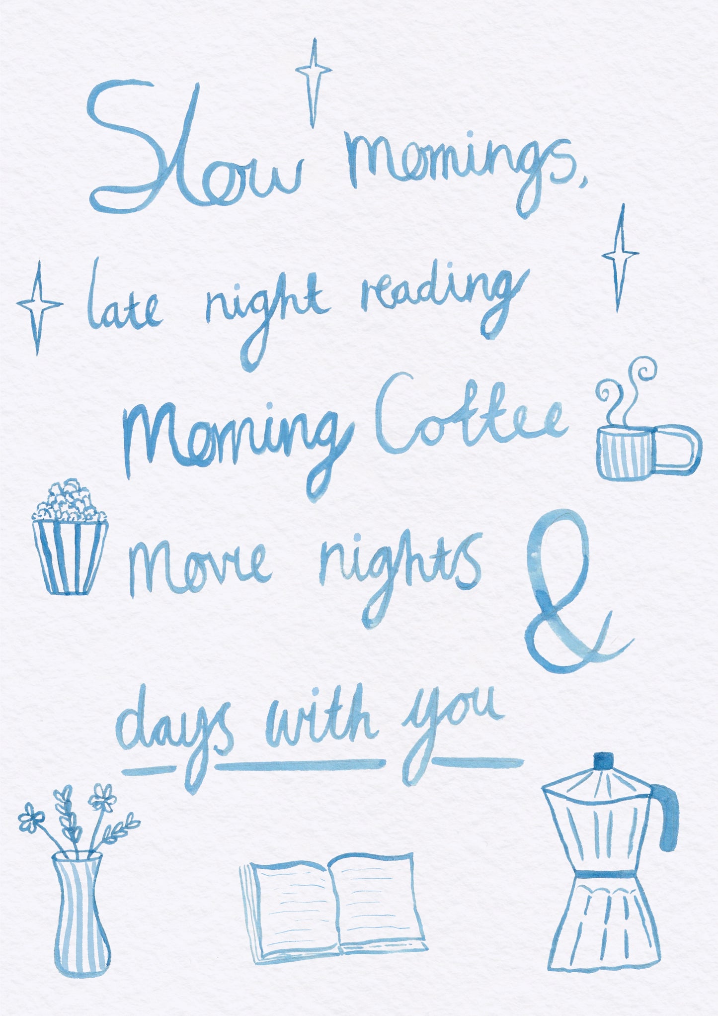 Slow mornings simple art print
