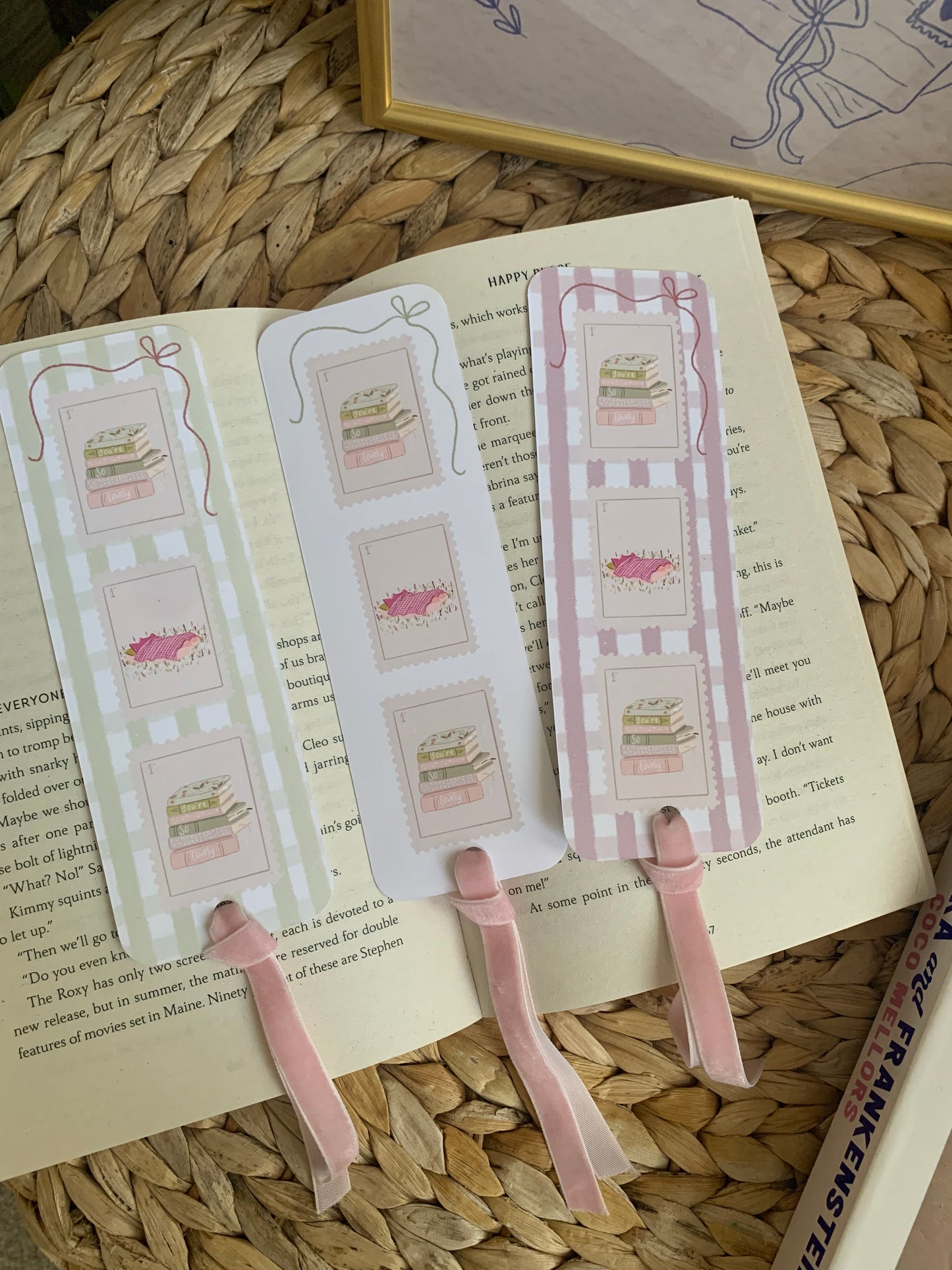 Cozy Gingham Bookmarks